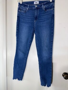 PAIGE Dark Blue High-Rise Skinny Jeans